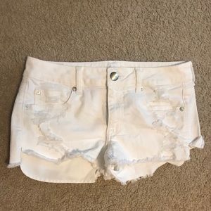 White jean shorts